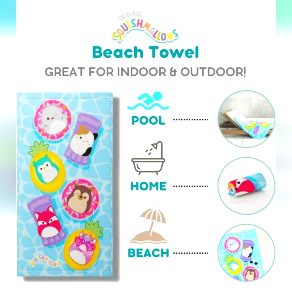 ⛱️ Kids Squishmallow Beach/Bath Towel by Kelly Toy ☆》BNIB《☆